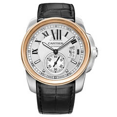 Cartier Stainless Steel and Rose Gold Calibre Wristwatch with Date