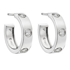 Cartier ​​Diamond Gold "LOVE" Hoop Earrings