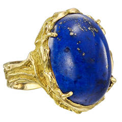 Lapis Gold Cocktail Ring