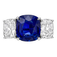 5.98 Carat Kashmir Sapphire Diamond Ring