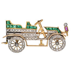 Vintage Gem-Set Motorcar Pin