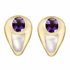 Mauboussin Mother-of-Pearl Amethyst Earclips