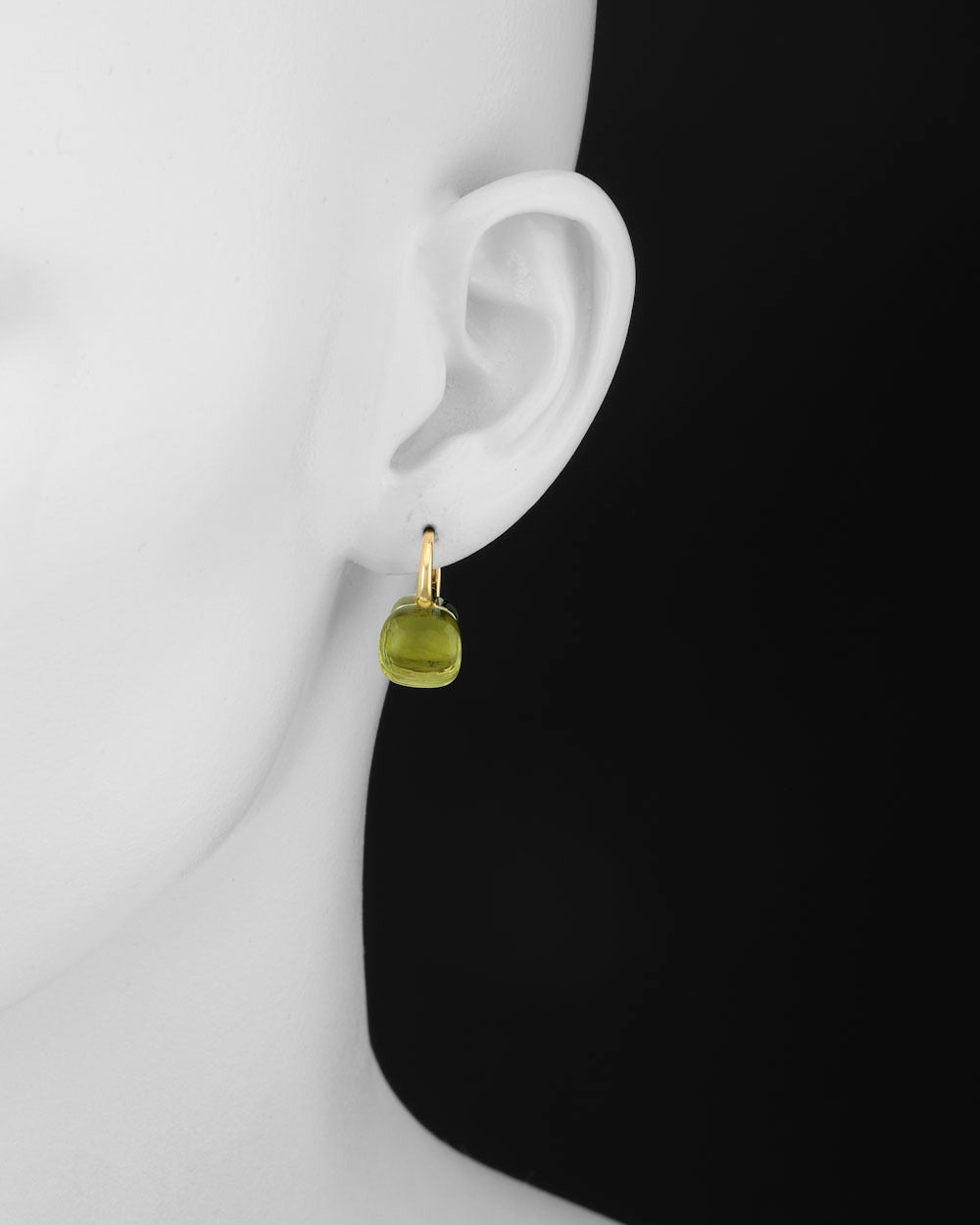 Faceted cushion-shaped lemon quartz 