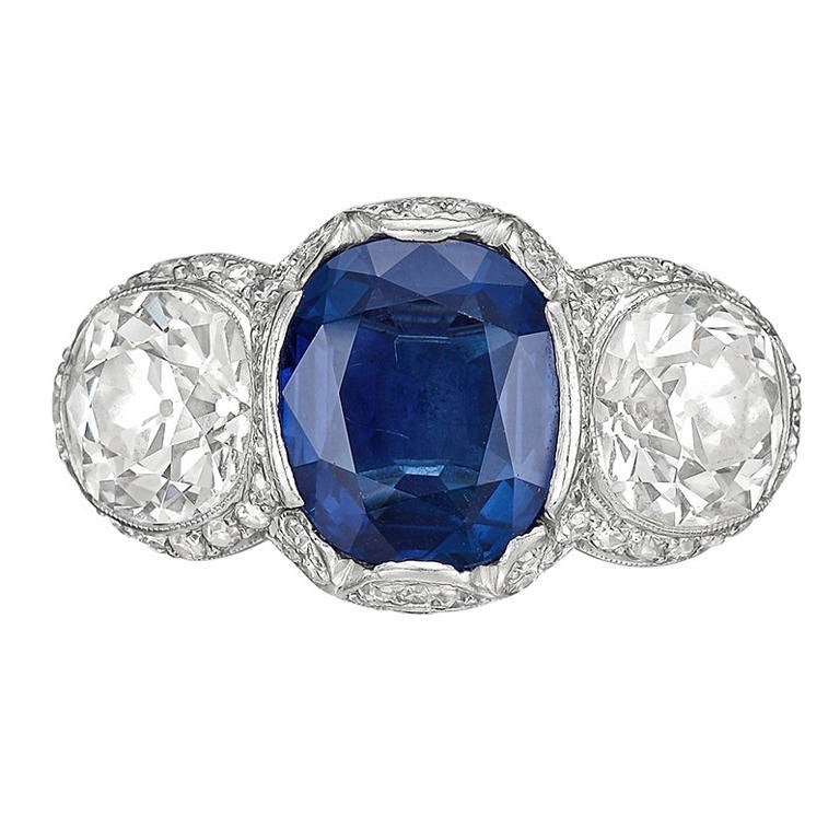 5.23 Carat Sapphire & Diamond Ring