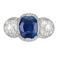 5.23 Carat Sapphire & Diamond Ring