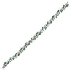 Oscar Heyman Emerald Diamond Bracelet