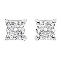 Radiant-Cut Diamond Stud Earrings