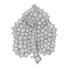 Tiffany & Co. Diamond Platinum Leaf Pin