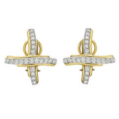 Tiffany & Co. ​Paloma Picasso Diamond Gold X Earclips