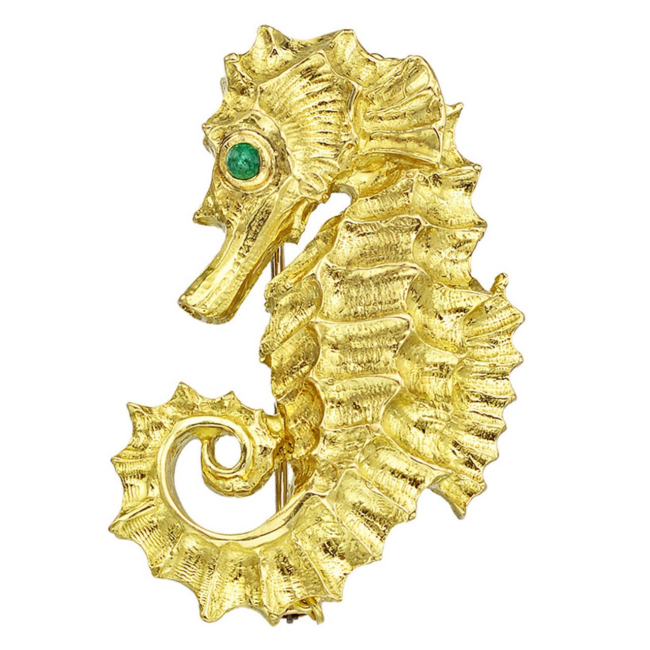 Gold Seahorse Pin 9 For Sale on 1stDibs