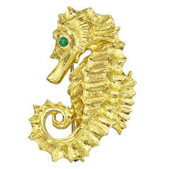 David Webb Gold Seahorse Pin