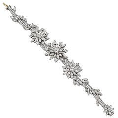 Marianne Ostier Diamond Floral Cluster  Bracelet