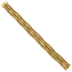 Retro Tiffany & Co. 3-Row Woven Gold Bracelet