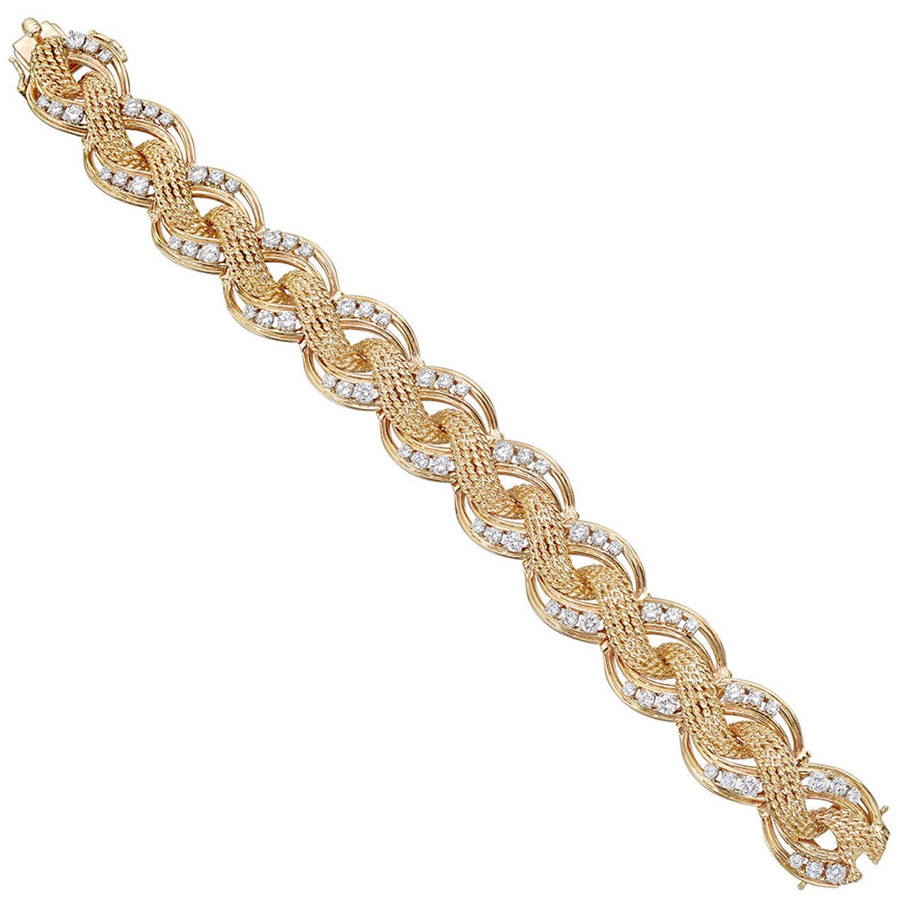 Tiffany & Co. Diamond Gold Braided Twistwire Bracelet
