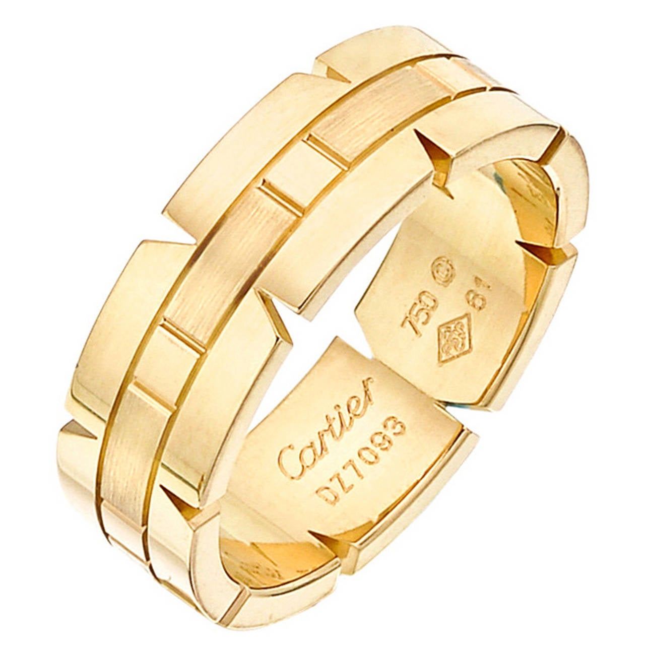 Cartier Men's Gold Tank Francaise Band Ring at 1stDibs cartier mens