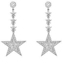 Diamond Star Pendant Earrings