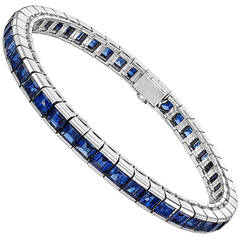 Square-Cut Sapphire Line Bracelet