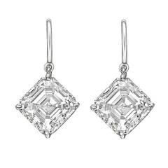 Asscher-Cut Diamond Drop Earrings