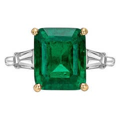 Cartier 4.99 Carat Colombian Emerald Diamond Ring