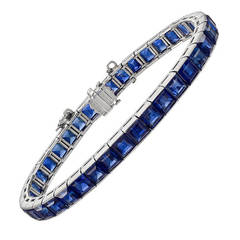 Square-Cut Sapphire Line Bracelet