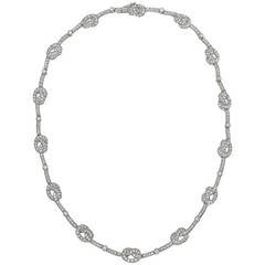 Verdura Diamond Platinum Love Knot Necklace