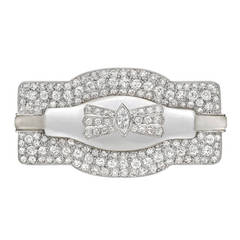 Antique French Rock Crystal Diamond Platinum Brooch