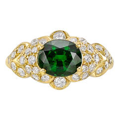 Tiffany & Co. Tsavorite Diamond Gold Dress Ring