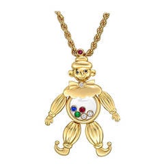 Chopard Gem-Set Gold Happy Diamonds Clown Pendant