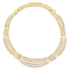 David Webb Diamond Gold Collar Necklace