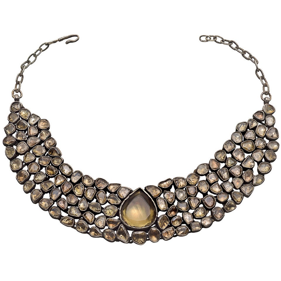 Polki Diamond Quartz Collar Necklace