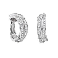 Cartier Diamond ​White Gold Trinity Earclips