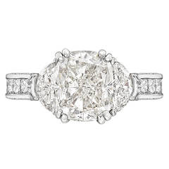 3.29 Carat Cushion-Cut Diamond Engagement Ring