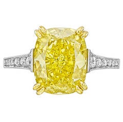 Betteridge 5.08 Carat Fancy Intense Yellow Diamond Engagement Ring