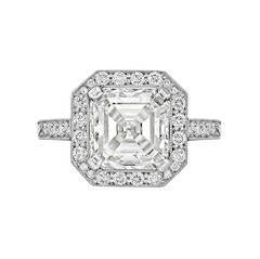 Betteridge 4.01 Carat Asscher-Cut Diamond Engagement Ring