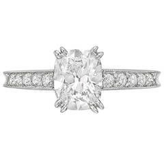 1.05 Carat Cushion-Cut Diamond Engagement Ring