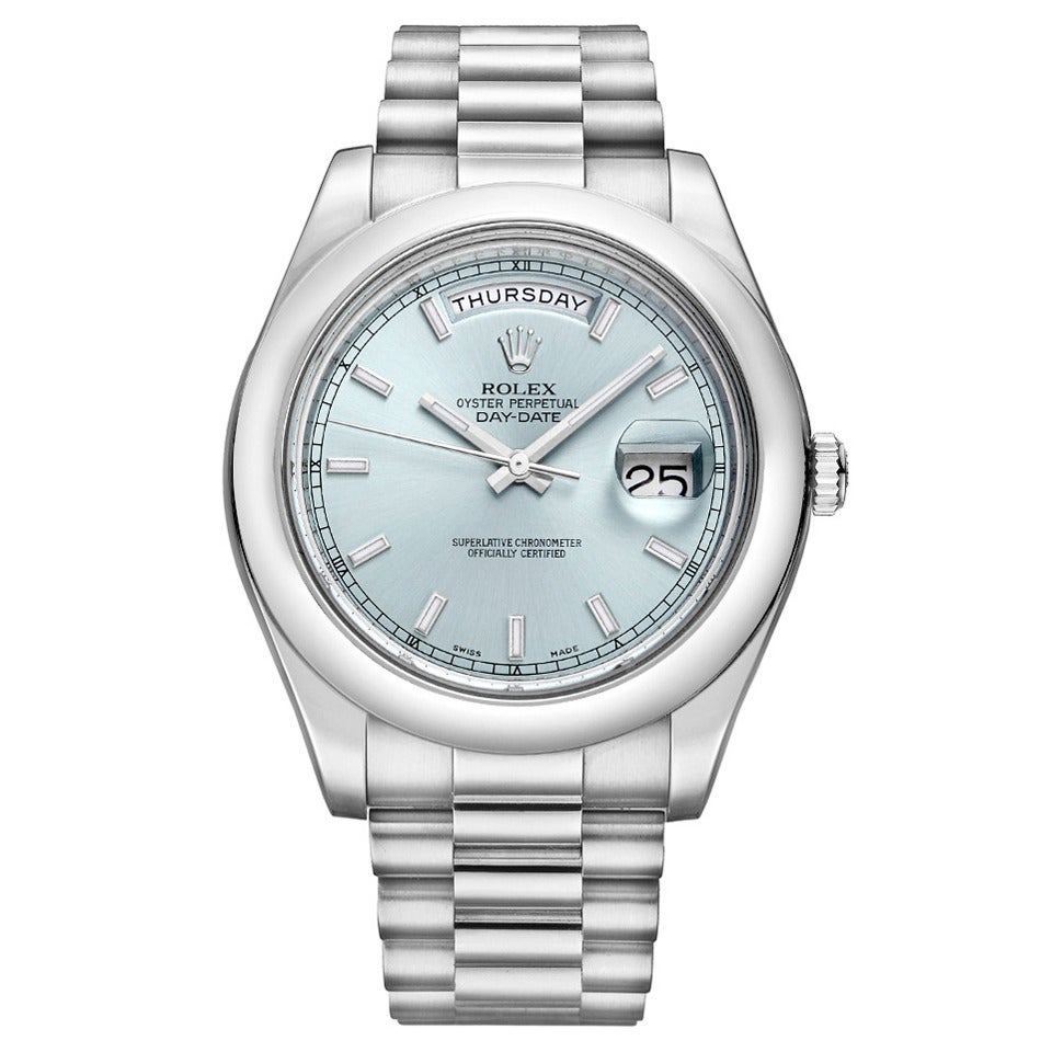 rolex day date platinum on wrist