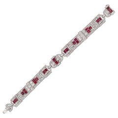 Udall & Ballou Art Deco Ruby Diamond Bracelet