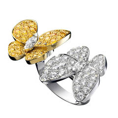 Van Cleef & Arpels Two Butterflies Yellow Sapphire Diamond Ring