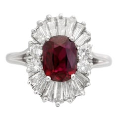 Ruby Diamond Platinum Ballerina Ring