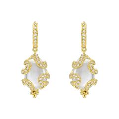 Temple St. Clair Rock Crystal Diamond gold Matisse Drop Earrings