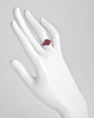 Red ​Spinel Pink Sapphire Platinum Ring