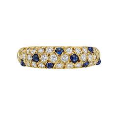 Van Cleef & Arpels Sapphire Diamond Gold Band Ring