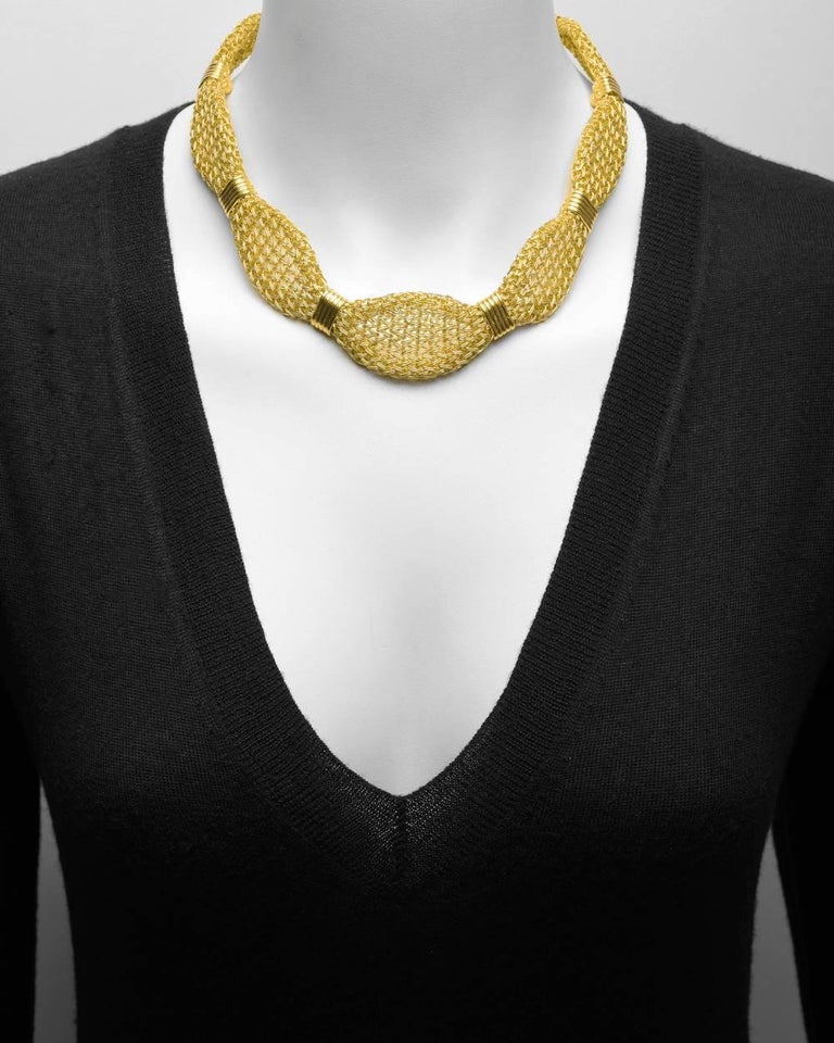 Woven 24 Karat Yellow Gold Necklace at 1stDibs