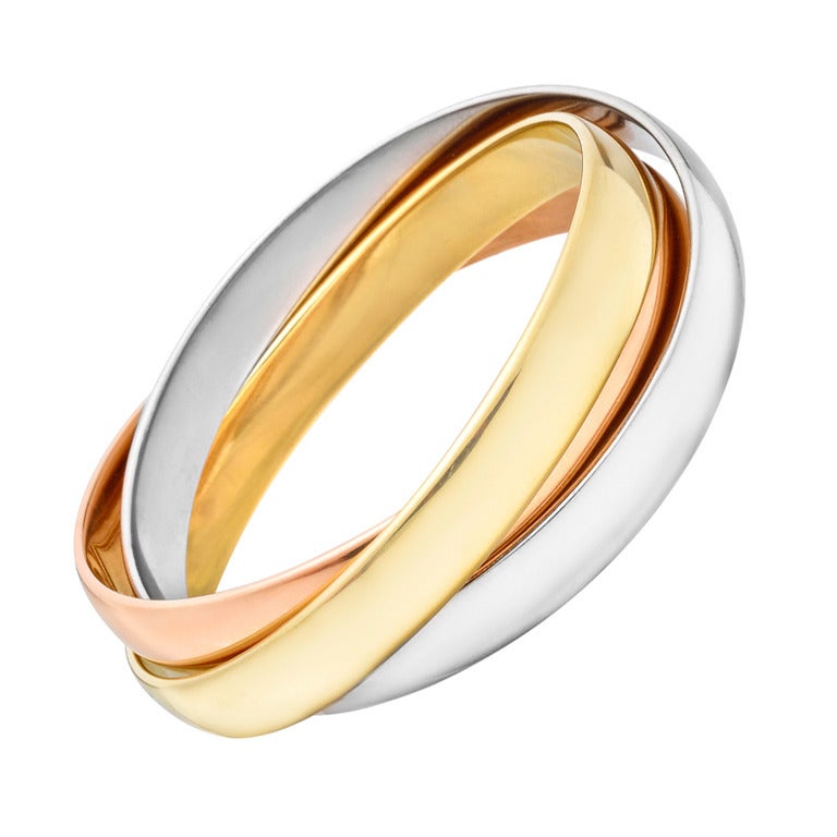 Cartier Large Tri-Colored Gold Trinity Bangle