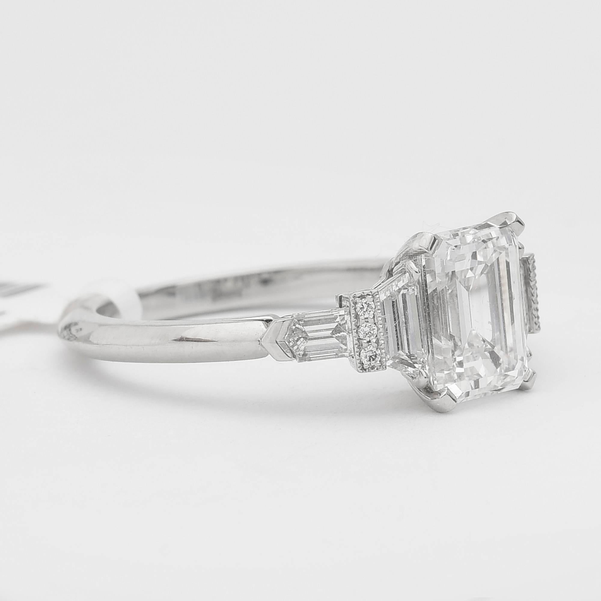 Art Deco Raymond Yard 1.61 Carat Emerald-Cut Diamond Ring