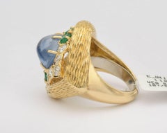Van Cleef & Arpels Sapphire, Emerald Diamond Cocktail Ring