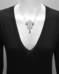 Belle Époque Demantoid Garnet and Diamond Pendant