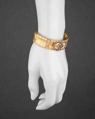 Gold Gem-Set Panel Link Bracelet