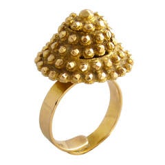 Vintage 1970s Gold Pyramid Ring