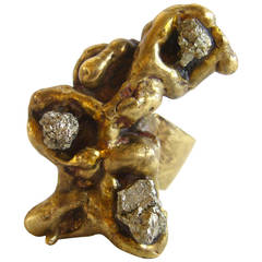Vintage Pal Kepenyes Bronze Pyrite Ring